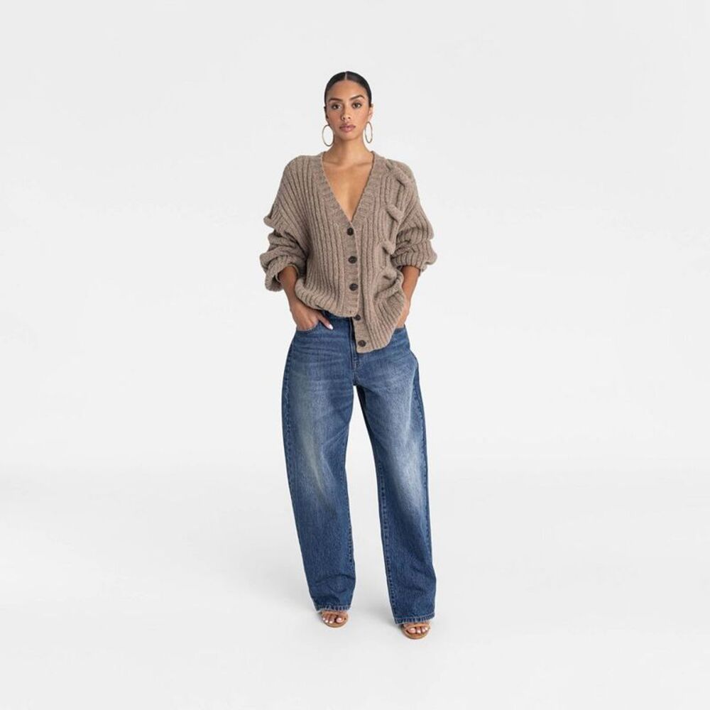 KBB by Kahlana - Women's 'The Cable Mix Cardi' - Tan Tan - Picture 3 of 3